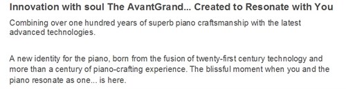 Innovation With Soul The Avant Grand ... Created To Resonate With You V2